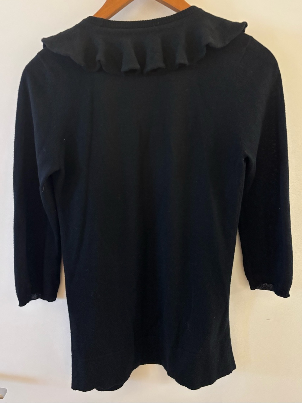 American Rag Cie Black Ruffle Front Open Cardigan XS - Picture 5 of 5